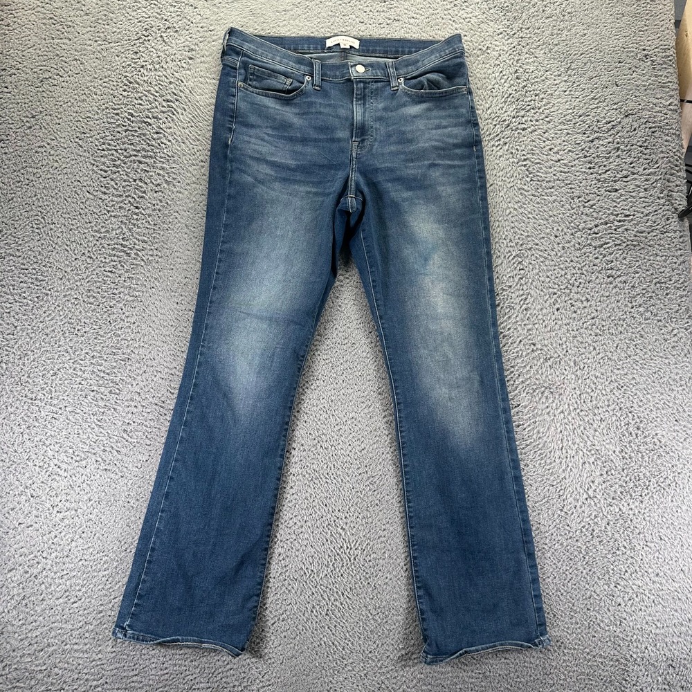 Lucky Brand Jeans Women's 14/32 Blue Cotton Denim Straight Faded Workwear Travel